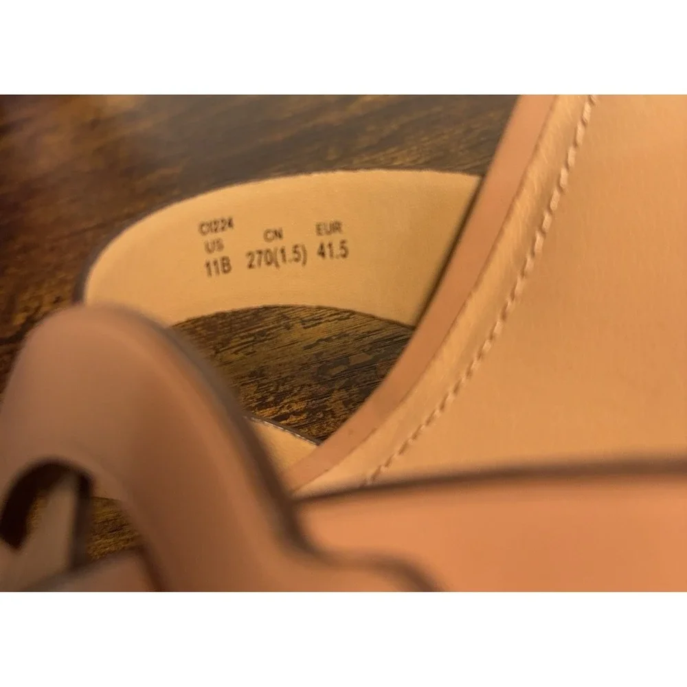 Coach Tillie Sandals Womens Sz 11B Tan Leather Signature "C" Kitten Heel - Picture 9 of 10